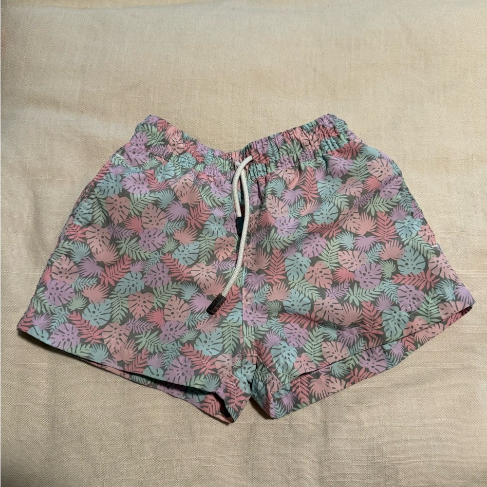 Tropical Leaf Kids Swim Trunks
